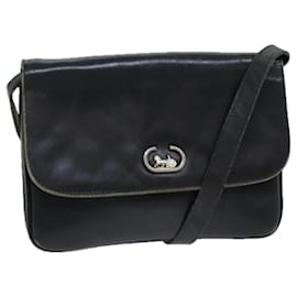 Céline-CELINE Shoulder Bag Leather Black Auth 78890-Black
