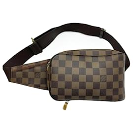 Louis Vuitton-Pochette de taille Geronimos Louis Vuitton-Bleu,Damier ebène