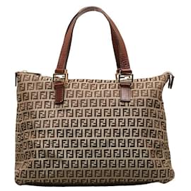 Fendi-Fendi Zucchino Tote Bag-Brown
