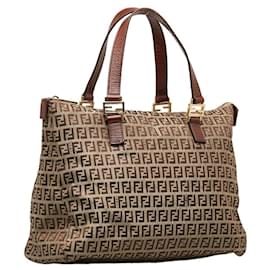Fendi-Fendi Zucchino Tote Bag-Brown