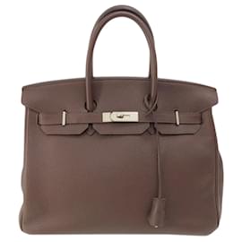 Hermès-Hermes Birkin 35 Dark Brown Handbag-Dark brown