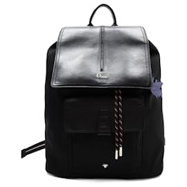 Christian Dior-Dior Homme Black Canvas/Leather Backpack-Black