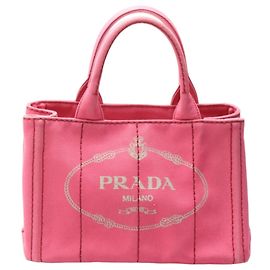 Bolsa tote de lona de algodão rosa Canapa da Prada Rosa
