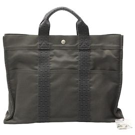 Hermès Hermes Her Line Canvas Tote Bag Brown