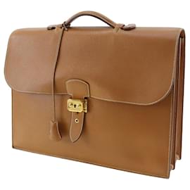 Hermès-Hermes Sac Adepeche 41 Briefcase-Brown