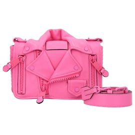 Bolsa de Ombro Biker Moschino em Rosa Rosa