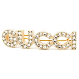 Presilha de cabelo com strass Gucci Branco