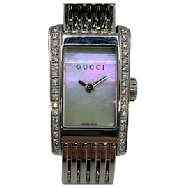 Gucci-Gucci 8600L G Metro Quartz Side Diamond Watch-Silvery