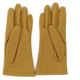 Hermès-Hermes Brown Leather Gloves-Brown
