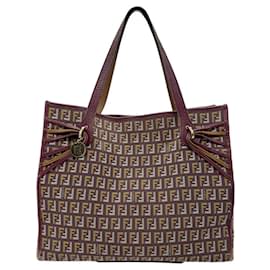 Fendi-Fendi Zucchino Canvas/Leather Tote Bag-Other