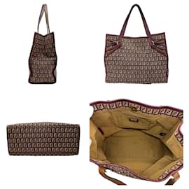 Fendi-Fendi Zucchino Canvas/Leather Tote Bag-Other