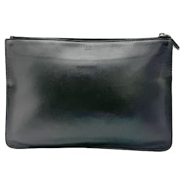 Fendi-Fendi Gray Leather Clutch Bag-Brown