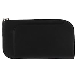 Hermès-Hermes Evercalf Leather Pouch-Black