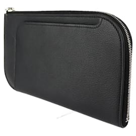 Hermès-Hermes Evercalf Leather Pouch-Black