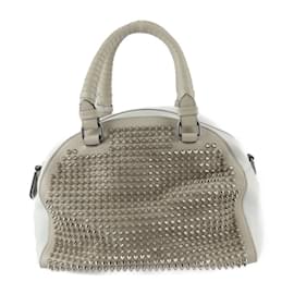 Christian Louboutin-Christian Louboutin Panettone Small Boston Handbag-White,Beige