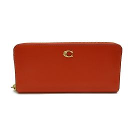 COACH Orange Leather Bi-Fold Wallet Orange