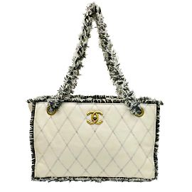 Bolsa de corrente matelassé Chanel Coco Mark Preto Bege