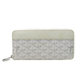 Goyard Matignon Coated Canvas Long Wallet Brown White Eggshell