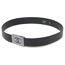 Chanel-Chanel Vintage Black Leather Belt-Black