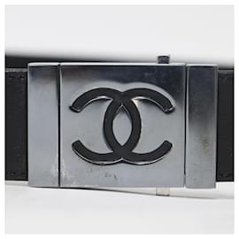 Chanel-Chanel Vintage Black Leather Belt-Black