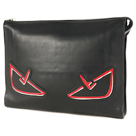 Fendi-Pochette en cuir Fendi Bugs Eye-Noir