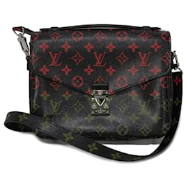 Louis Vuitton-Louis Vuitton Pochette Metis MM Shoulder Bag-Black,Red