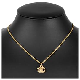 Chanel-Chanel Coco Mark Rhinestone Necklace-Golden