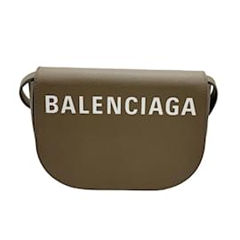 Balenciaga-Balenciaga Ville Day XS Leather Shoulder Bag-Beige