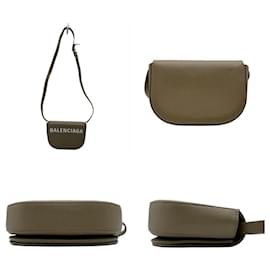 Balenciaga-Balenciaga Ville Day XS Leather Shoulder Bag-Beige