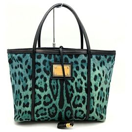 Borsa tote in tela verde Dolce & Gabbana Verde