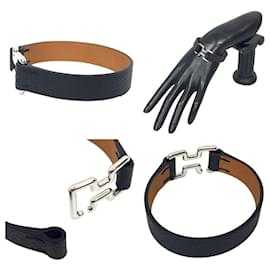Hermès-Hermes Epsom Leather Charm Bracelet-Black