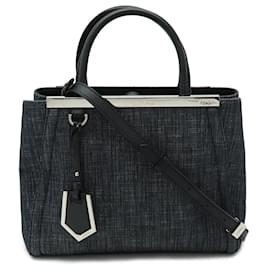 Fendi-Fendi Petite 2Jours Handbag-Black,Navy blue