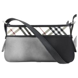 Borsa a Spalla Burberry Nova Check Nero Beige