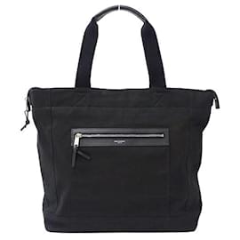 Saint Laurent-Saint Laurent Black Canvas Tote Bag-Black