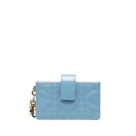 Christian Dior Dior Cannage Card Case Blue