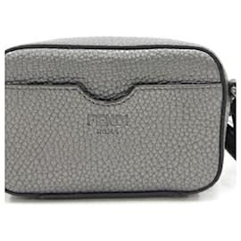 Fendi-Fendi Gray Leather Shoulder Bag-Brown