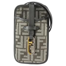 Fendi-Fendi Phone Pouch Orlock Shoulder Bag-Brown