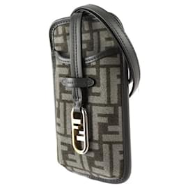 Fendi-Fendi Phone Pouch Orlock Shoulder Bag-Brown