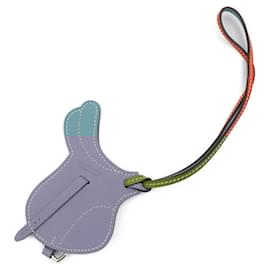 Hermès-Hermes Paddock Cell Keychain-Blue,Orange