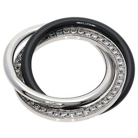 Pingente de diamante Trinity da Cartier em ouro branco 18K e cerâmica Outro