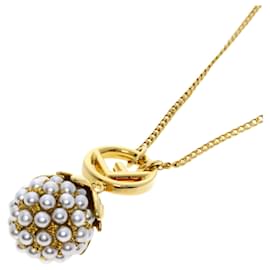 Fendi-Fendi Fruit Motif Faux Pearl Necklace-Golden