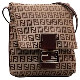 Fendi-Fendi Zucchino Shoulder Bag-Brown