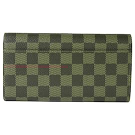 Louis Vuitton-Louis Vuitton Damier Ebene Long Wallet-Pink,Damier ebene