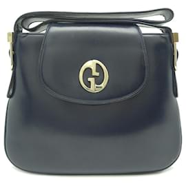 Gucci-Gucci Black Leather Shoulder Bag-Black