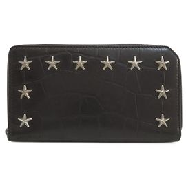 Carteira longa com studs em forma de estrela Jimmy Choo Preto