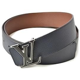 Louis Vuitton-Ceinture réversible Louis Vuitton-Marron,Bleu Marine