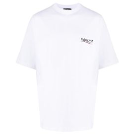 T-shirt Balenciaga oversize bianca in cotone Bianco