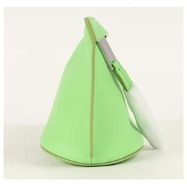 Salvatore Ferragamo-Salvatore Ferragamo Lime Green Calfskin Pouch-Other