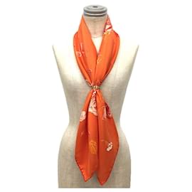 Hermès-Hermes Silk Scarf in Orange-Orange