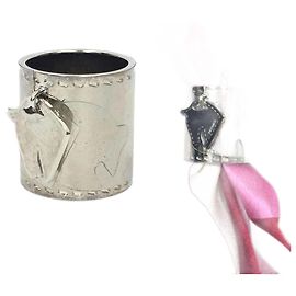 Hermès Anello per sciarpa a forma di cavallo Hermes Argento